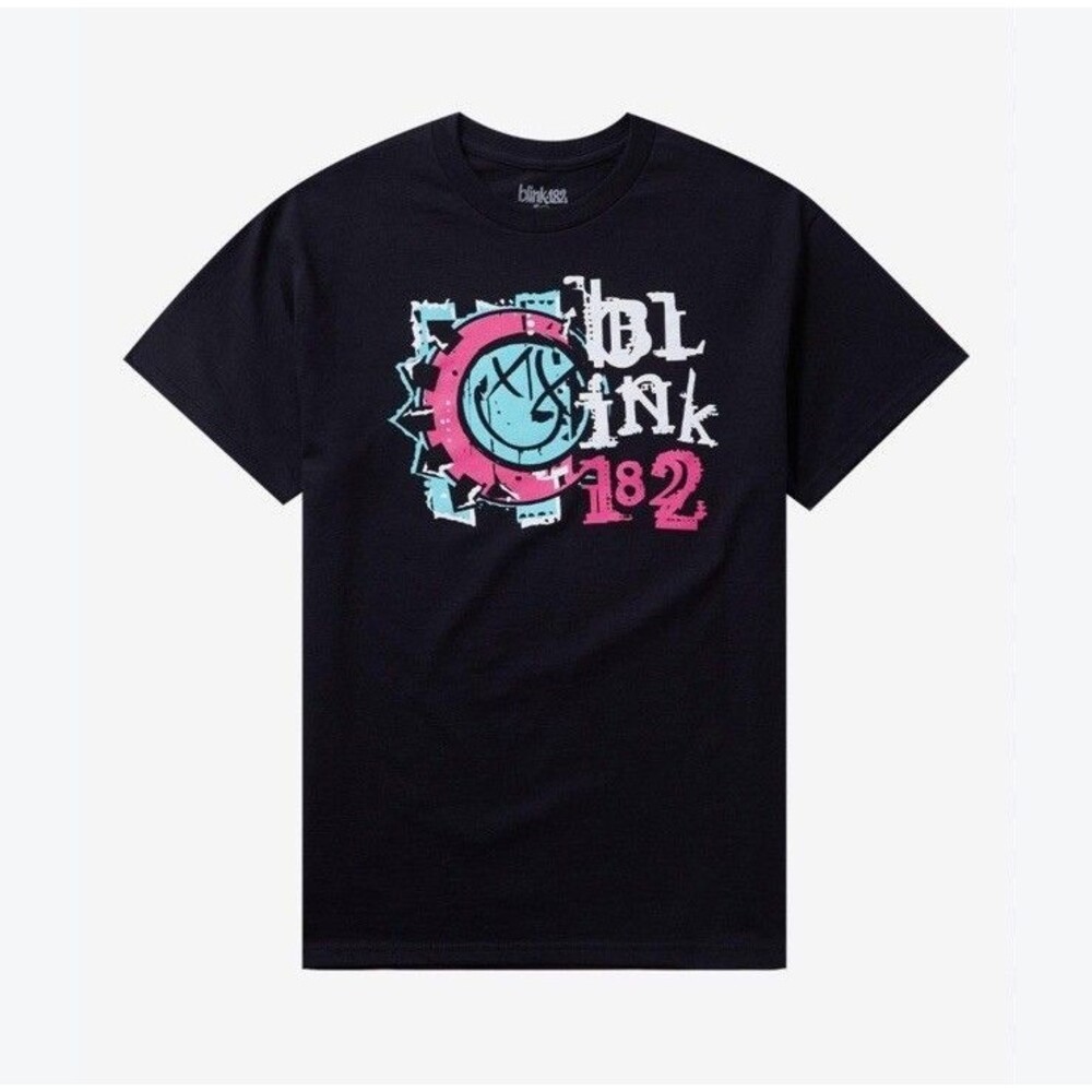 Blink-182 Black Graphic T-Shirt Rock & Pop Music Band NWOT size L Large